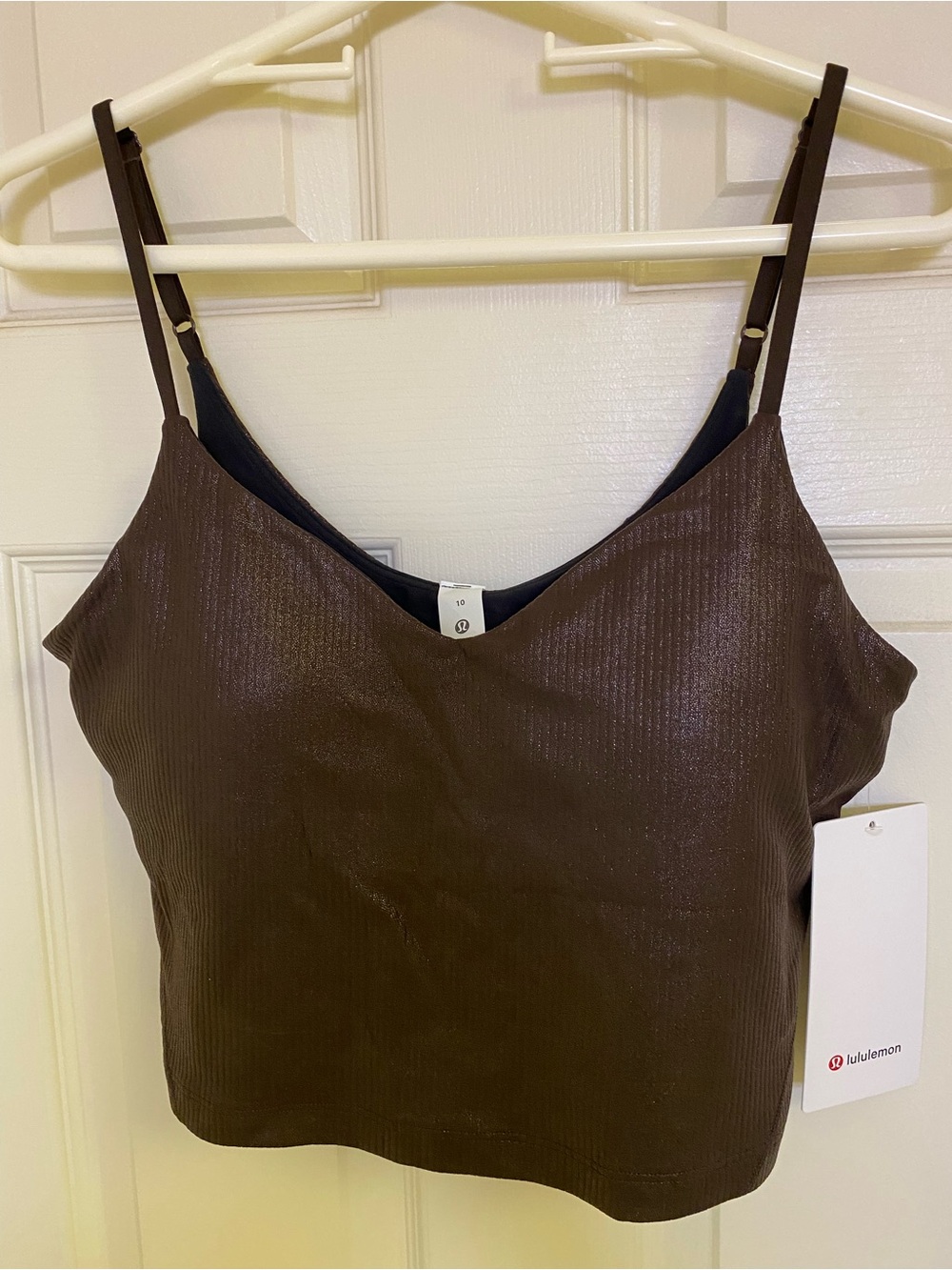 lululemon Align Ribbed Crop Cami Tank Top Shine Size 10 NWT